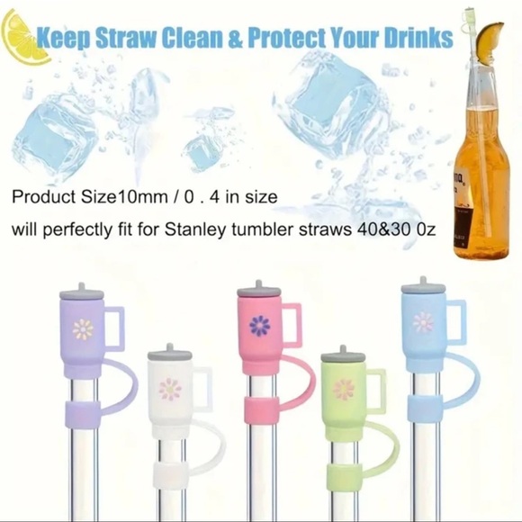 Pack of 5pcs Stanley inspired Straw Cover - Fits 9-10 mm Stanley Straw! - Picture 4 of 8